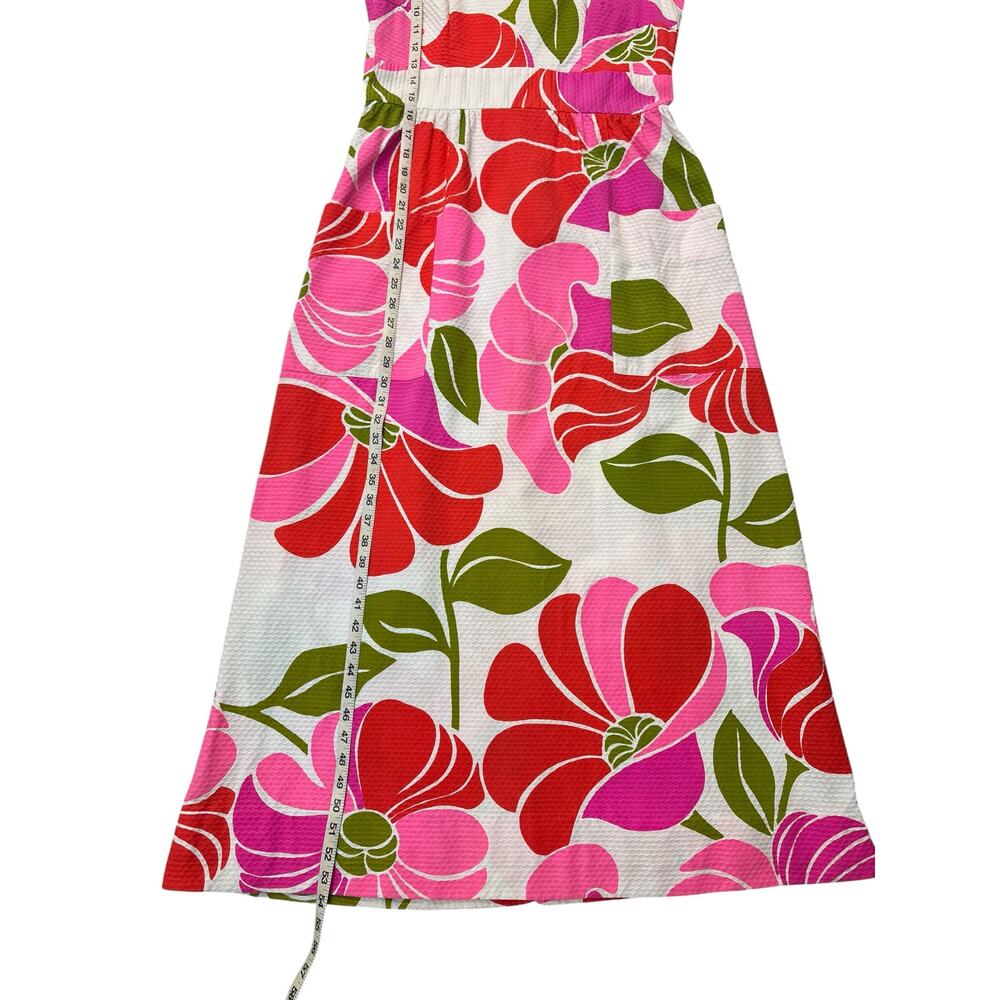 Vintage 60s 70s Colorful Hawaiian Floral Maxi Dress M Tropical Groovy Retro - Picture 8 of 9